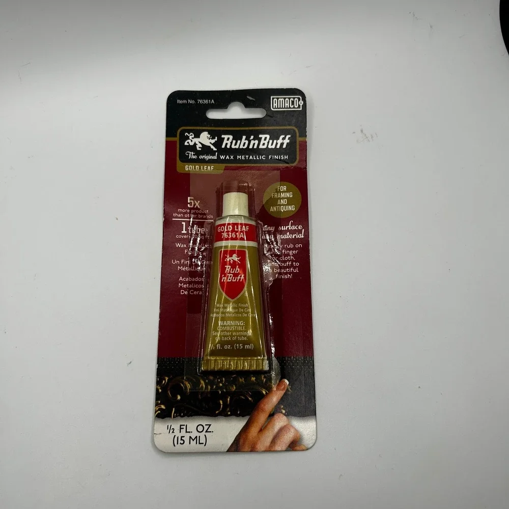 Amaco Rub N Buff Metallic Wax Finish .5oz Gold Lead For 20sqft Genuine OEM